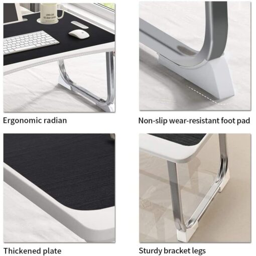 SND Homes Multipurpose Bed Laptop Table Wood Portable Laptop Table  (Finish Color - Combination Black, Pre Assembled) - Image 5