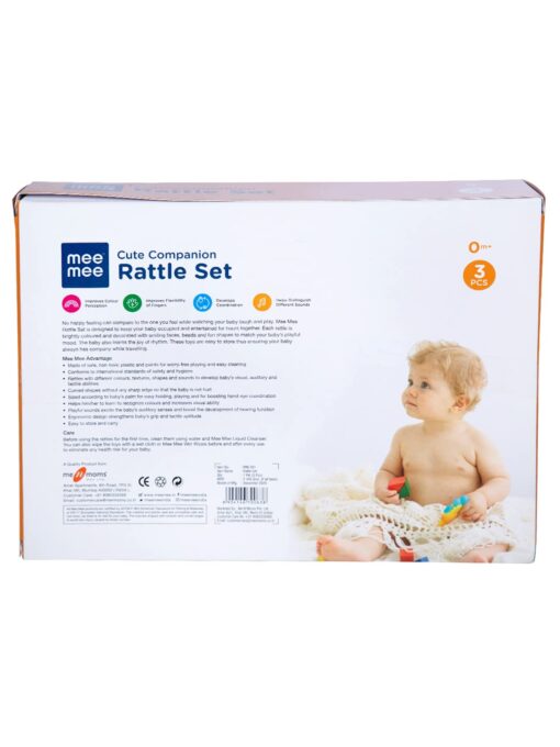 Mee Mee BPA Free Baby Rattle gift Set of 3 Pcs - Image 5