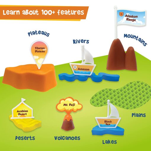 Imagimake Mapology Kit for Kids - Physical Features of World - Image 4