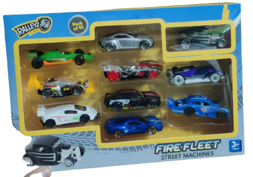 Ralleyz Firefleets Toy Cars for Endless Adventure| Pack of 10 Cars for Kids