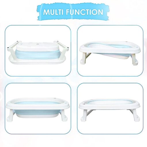 StarAndDaisy Best Portable Bathtub for Baby and Infant Expandable/ Collapsible Tub for Kids, Safe Bathing Tub for Babies, Infants From 0-12 Months W/ Drain Plug, Anti-Slip Skid Proof Bathtub-Blue - Image 5
