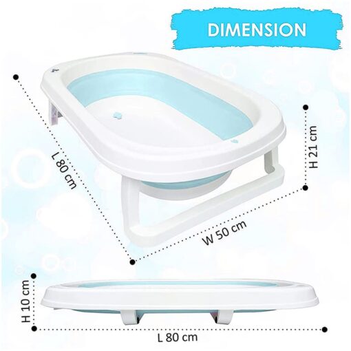 StarAndDaisy Best Portable Bathtub for Baby and Infant Expandable/ Collapsible Tub for Kids, Safe Bathing Tub for Babies, Infants From 0-12 Months W/ Drain Plug, Anti-Slip Skid Proof Bathtub-Blue - Image 6