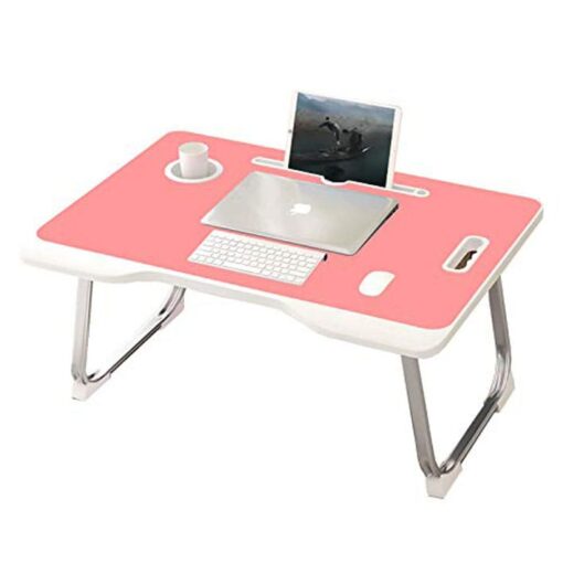 SND Homes Wood Portable Laptop Table  (Finish Color - Combination-Pink, Pre Assembled)