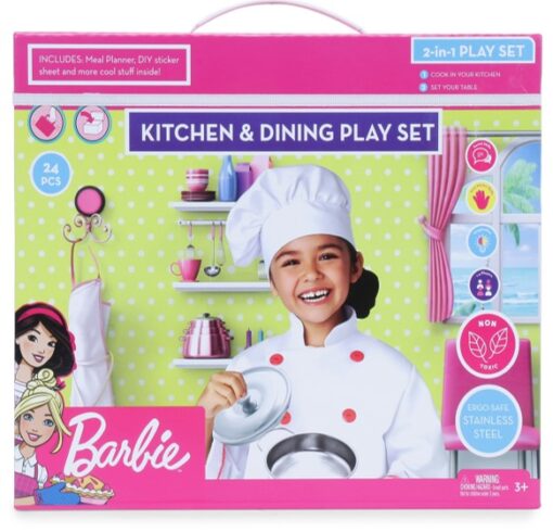 Barbie Kitchen And Dining Play Set 24 Pcs - Image 2