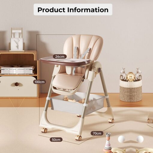 [Refurbished] StarAndDaisy Galaxy Star Baby High Chair | Foldable Feeding Chair | Strong Dining Chair for baby with height adjustment | For 6 months to 4 years old (Orange | With Storage Basket) - Image 9