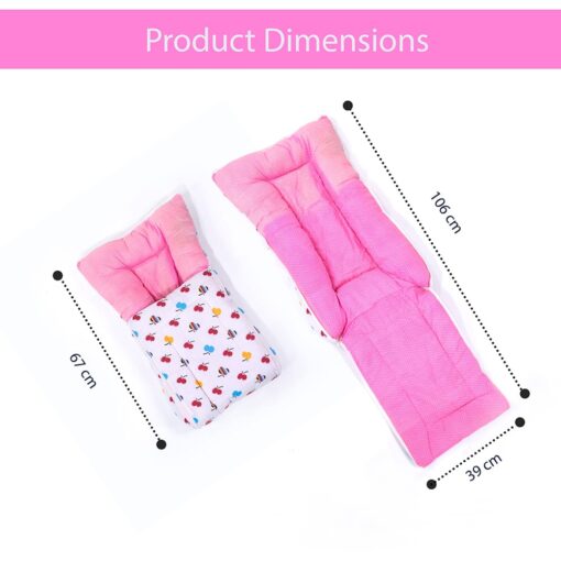 StarAndDaisy Sleeping bag/ mattress for babies/toddlers, wooden crib mattress, with soft cushion, full cover design, inbuilt pillow, and soft blanketmattress (Pink) - Image 4