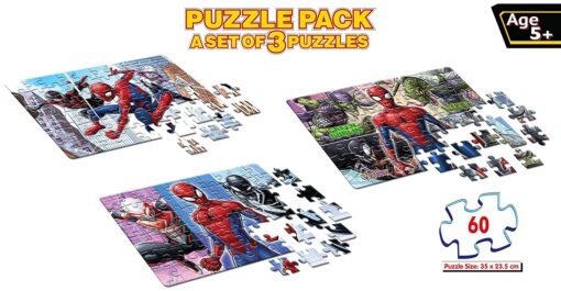 Frank Spiderman 3 in 1 60 Pc Puzzle - Image 3