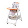 StarAndDaisy Galaxy Star Baby High Chair | Foldable Feeding Chair | Strong Dining Chair for baby with height adjustment | For 6 months to 4 years old (Orange | With Storage Basket)