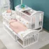 StarAndDaisy 12 in 1 Baby Cot Bed with Convertible Feature and Mosquito Net (Premium White)
