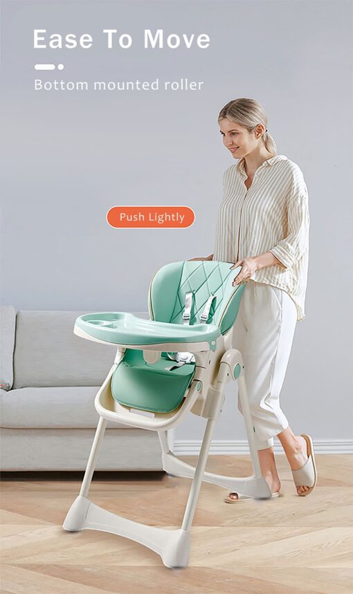 StarAndDaisy Let's Eat Multifunction Baby High Chair, Foldable Feeding Chair, Strong Dining Chair For Baby With Height Adjustment For 6 months to 4 years old (Pink) - Image 7