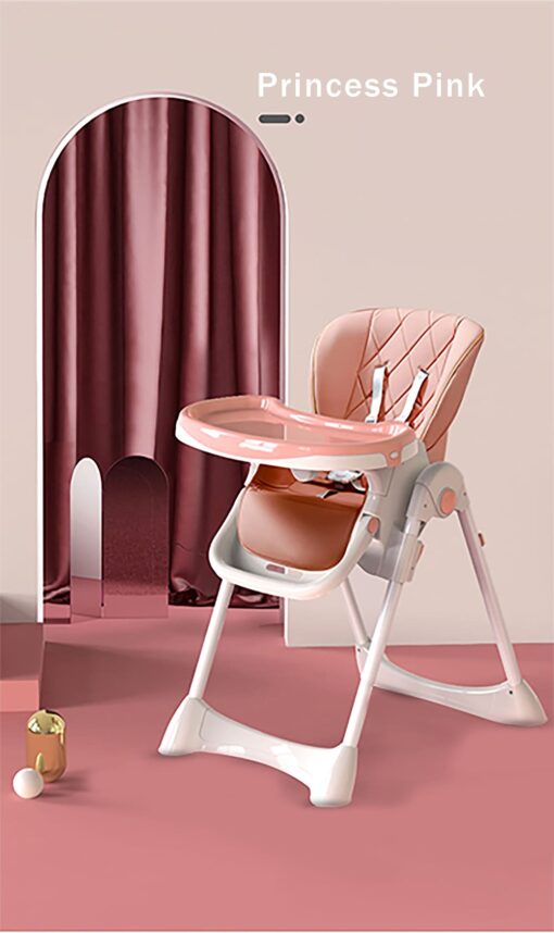 StarAndDaisy Let's Eat Multifunction Baby High Chair, Foldable Feeding Chair, Strong Dining Chair For Baby With Height Adjustment For 6 months to 4 years old (Pink) - Image 11