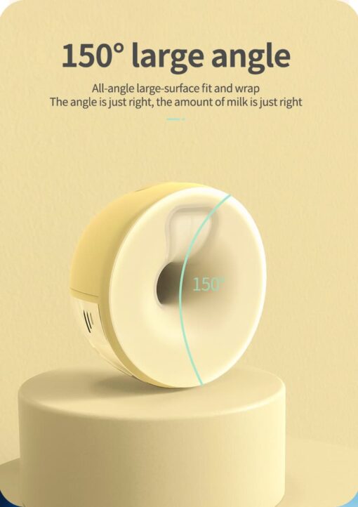 Real Bubee Wearable Electrical Breast Pump 9 Levels Hands Free Breast Pump with Memory Function Free Milk Bags (Yellow) - Image 9