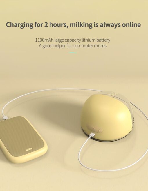 Real Bubee Wearable Electrical Breast Pump 9 Levels Hands Free Breast Pump with Memory Function Free Milk Bags (Yellow) - Image 11