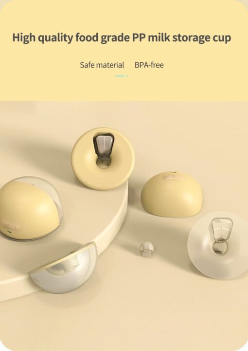 Real Bubee Wearable Electrical Breast Pump 9 Levels Hands Free Breast Pump with Memory Function Free Milk Bags (Yellow) - Image 12