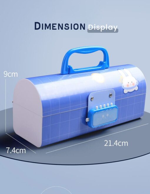Kids Pencil Box Stationary Set with Different compartments for Storage of Kids Essentials (Treasure Box Blue) - Image 14