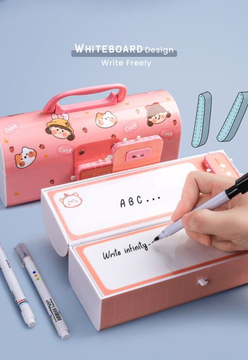 Kids Pencil Box Stationary Set with Different compartments for Storage of Kids Essentials (Treasure Box Blue) - Image 6