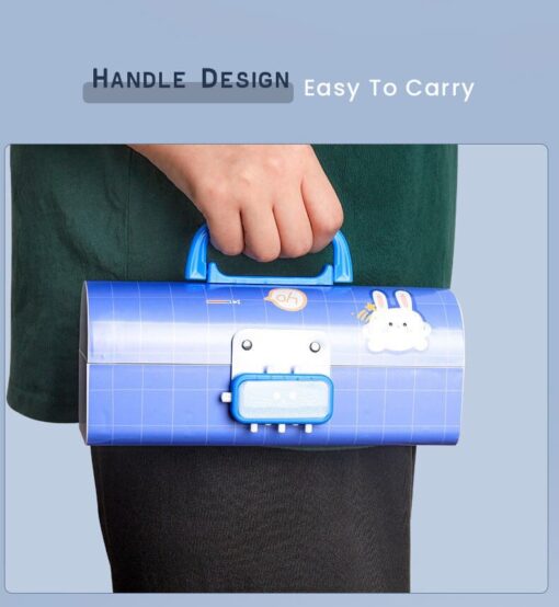 Kids Pencil Box Stationary Set with Different compartments for Storage of Kids Essentials (Treasure Box Blue) - Image 7