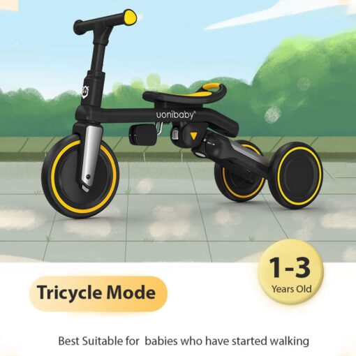 5 in 1 Tricycle for Kids with Parent Handle &  Convertible Feature Luxury Design - Uonibaby, Pink White - Image 5
