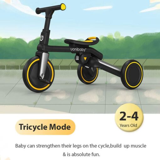 5 in 1 Tricycle for Kids with Parent Handle &  Convertible Feature Luxury Design - Uonibaby, Pink White - Image 6