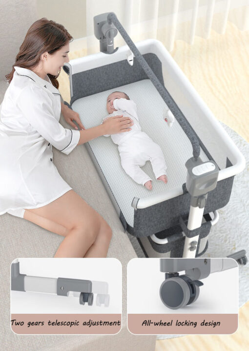 [Refurbished] StarAndDaisy Automatic Baby Cradle Swing Cot with Remote Control, Bluetooth and Music (Midnight Grey | EC01) - Image 5