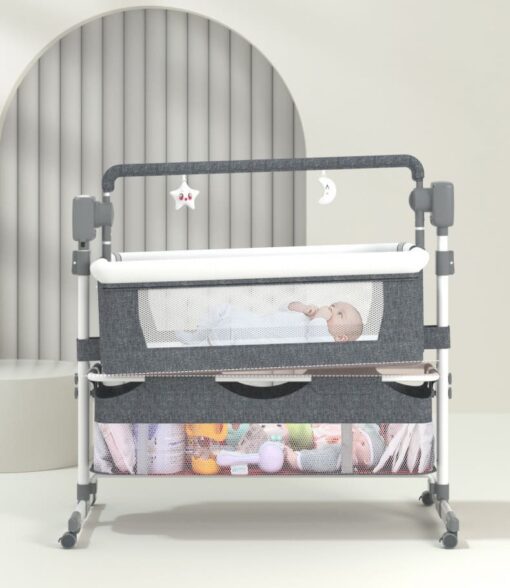 [Refurbished] StarAndDaisy Automatic Baby Cradle Swing Cot with Remote Control, Bluetooth and Music (Midnight Grey | EC01) - Image 10