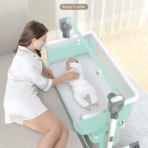StarAndDaisy Automatic Baby Cradle Swing for Baby - Baby Swing with Remote Control - Baby Bedside Cradle Crib -Bluetooth and Music - Green EC01