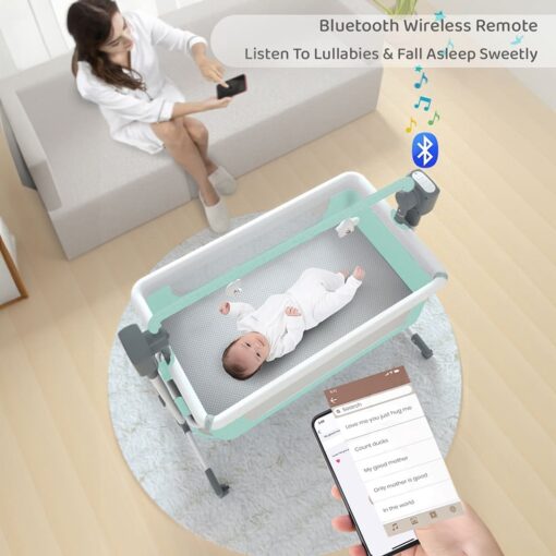 [Refurbished] StarAndDaisy Automatic Baby Cradle Swing Cot for Baby/Infants with Remote Control, Baby Bedside Cradle Crib, Bluetooth and Music (Green | EC01) - Image 6