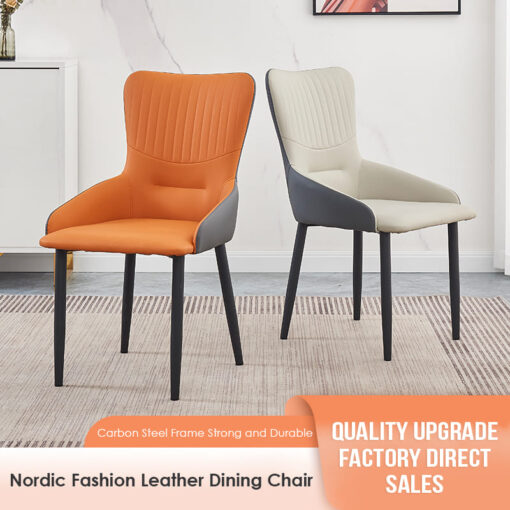 SND Homes Chair for Dining Room, Dining Room Table, Modern Dining Chair with Arms, Washable Pu Cushion Seat Back for Living Room, Upholstered Armchair Bedroom Kitchen Waiting Room (Orange) - Image 2