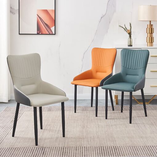 SND Homes Chair for Dining Room, Dining Room Table, Modern Dining Chair with Arms, Washable Pu Cushion Seat Back for Living Room, Upholstered Armchair Bedroom Kitchen Waiting Room (Orange) - Image 3