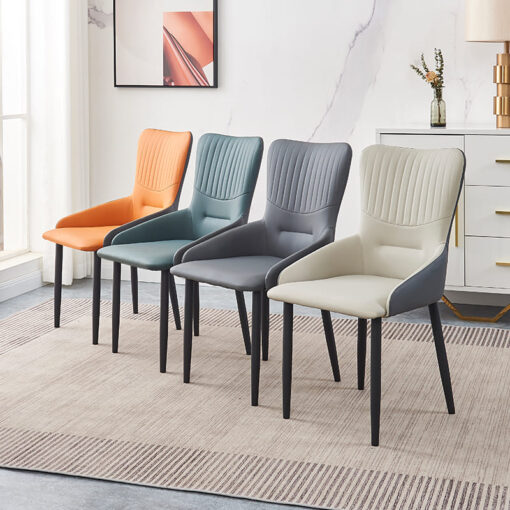 SND Homes Chair for Dining Room, Dining Room Table, Modern Dining Chair with Arms, Washable Pu Cushion Seat Back for Living Room, Upholstered Armchair Bedroom Kitchen Waiting Room (Orange) - Image 5