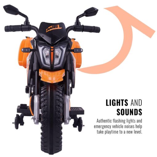 X-Trail Sports Electric Motor Bike 12v Rechargeable Battery Operated Motorcycle Ride on Bike-Ride on Kids- Kids to Drive Toy Bike Suitable for for Boys, Girls Age for 3-7 Years (Orange | LFB-BDQ8100) - Image 5