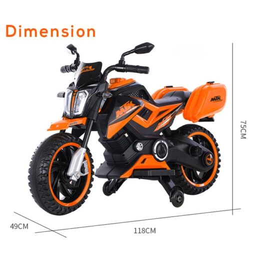 X-Trail Sports Electric Motor Bike 12v Rechargeable Battery Operated Motorcycle Ride on Bike-Ride on Kids- Kids to Drive Toy Bike Suitable for for Boys, Girls Age for 3-7 Years (Orange | LFB-BDQ8100) - Image 8