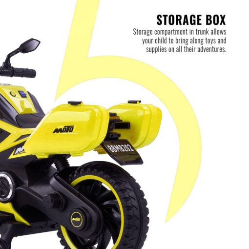 Moto Sports Electric X-Trail Bike 12v Rechargeable Battery Operated Motorcycle Ride on Bike-Ride on Kids- Kids to Drive Toy Bike Suitable for for Boys, Girls Age for 3-7 Years (Yellow | LFB-BDQ8100) - Image 4