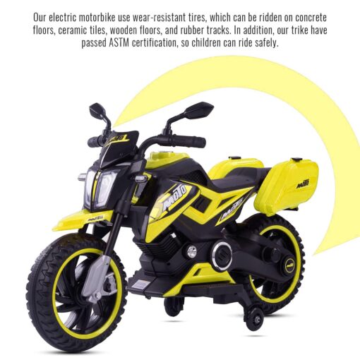 Moto Sports Electric X-Trail Bike 12v Rechargeable Battery Operated Motorcycle Ride on Bike-Ride on Kids- Kids to Drive Toy Bike Suitable for for Boys, Girls Age for 3-7 Years (Yellow | LFB-BDQ8100) - Image 7