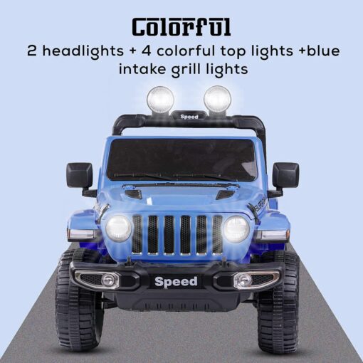 StarAndDaisy Rechargeable Battery Operated Electric Kids Car Jeep with Light and Music - Blue - LFC-FT938 - Image 3