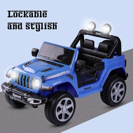 StarAndDaisy Rechargeable Battery Operated Electric Kids Car Jeep with Light and Music - Blue - LFC-FT938 - Image 7