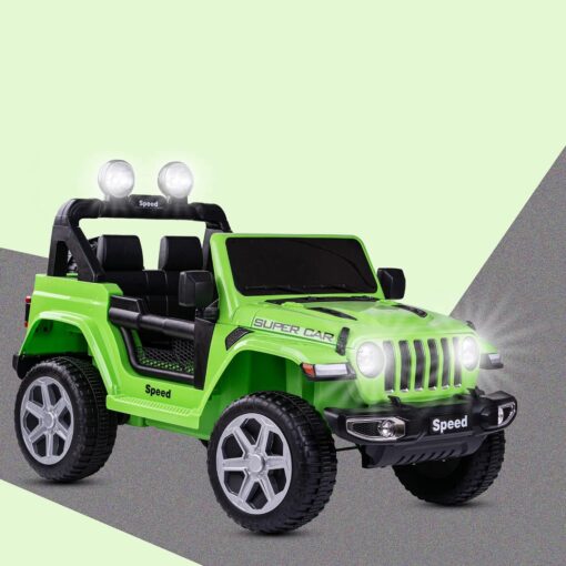 Rechargeable Battery Operated Electric Kids Car Jeep | Ride-on Baby Car with Light, USB, Music| Electric Battery Big Car | Battery Operated Car for Kids to Drive 1 to 6 Years (Green | LFC-FT938) - Image 2