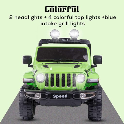 Rechargeable Battery Operated Electric Kids Car Jeep | Ride-on Baby Car with Light, USB, Music| Electric Battery Big Car | Battery Operated Car for Kids to Drive 1 to 6 Years (Green | LFC-FT938) - Image 3