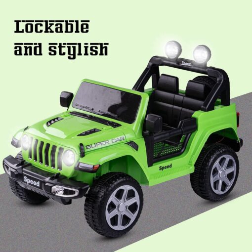 Rechargeable Battery Operated Electric Kids Car Jeep | Ride-on Baby Car with Light, USB, Music| Electric Battery Big Car | Battery Operated Car for Kids to Drive 1 to 6 Years (Green | LFC-FT938) - Image 7