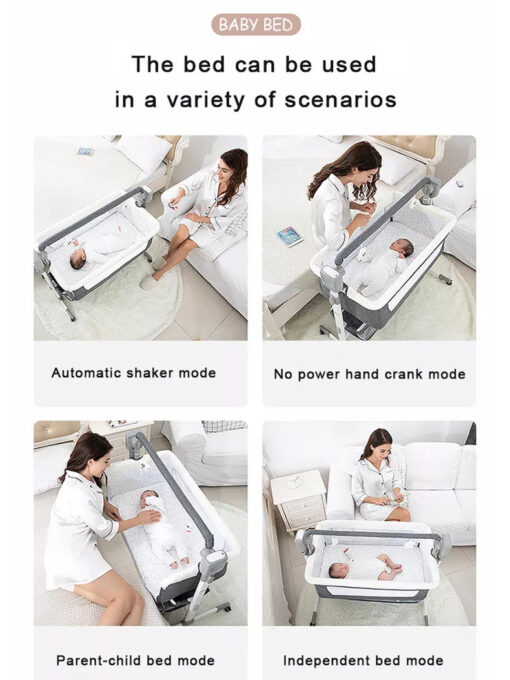 [Refurbished] StarAndDaisy Automatic Baby Cradle Swing Cot with Remote Control, Bluetooth and Music (Midnight Grey | EC01) - Image 15
