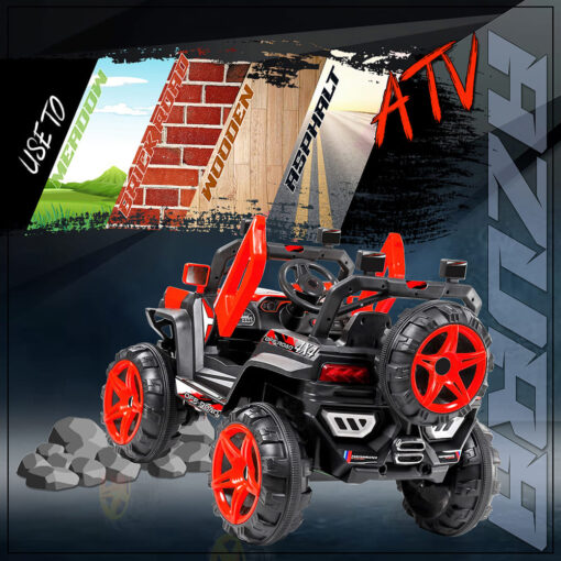 StarAndDaisy Jeep for Kids with Rechargeable Battery and Bluetooth & Music - Red | LFC-JK909 - Image 3