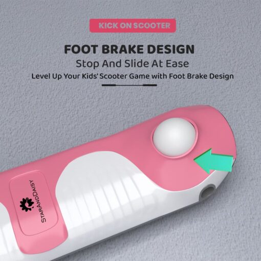 [Refurbished] StarAndDaisy Kick On Toddler Scooter for Kids Ages 3-10 Years Old Boy Girl with 3 Wheel LED Lights, Extra-Wide Childrens Foldable Kick Scooter Kids Ages 3-10 with 4 Adjustable Height and Lean-to-Steer (Pink) - Image 8