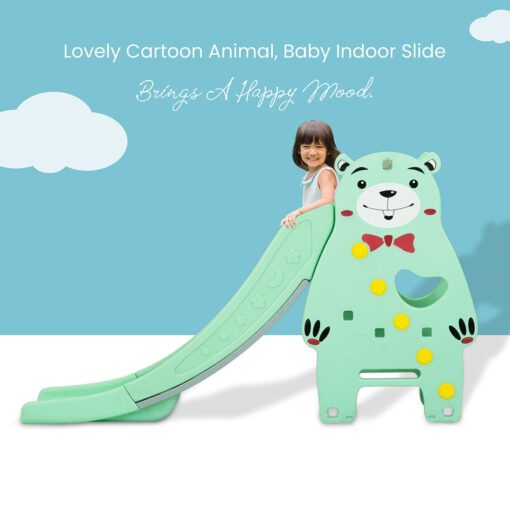  Indoor Outdoor Portable Slides for Kids - Bear Themes Baby's Slider With Basketball Net - StarAndDaisy - Image 3