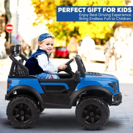 StarAndDaisy Rechargeable Battery Operated Ride On Jeep for Kids with Bluetooth & Music, Rechargeable Electric Jeep Car for Kids - Blue - Image 7