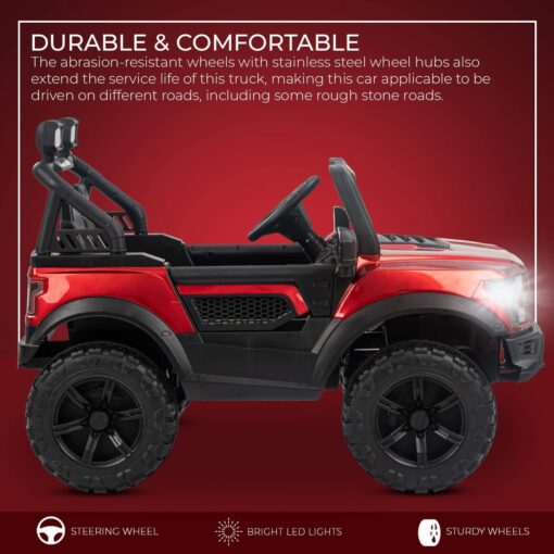 StarAndDaisy SUV Kids Jeep with Bluetooth & Music - Electric Jeep Car for Kids with Led Lights - Red - Image 5