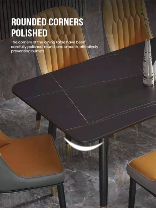 SND Homes Dining Room Furniture Rectangle Sintered Stone Dining Table (Off White) - Image 7