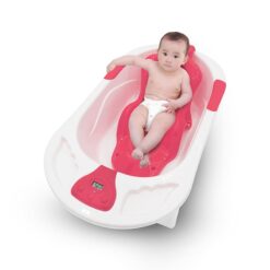StarAndDaisy Anti-slip Baby Bath Tub with Bath Seat and Temperature Sensor and Detachable Wheels - Pink