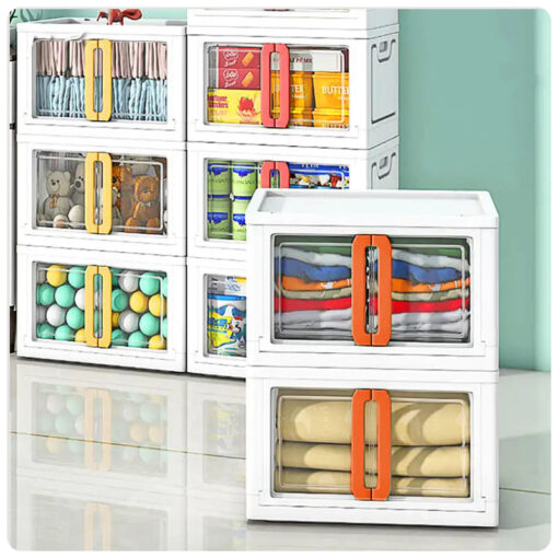 StarAndDaisy Stackable and Foldable Wardrobe, Double Door Portable Cupboard with Storage Cabinet -1 Stackable Cuboids 72 Lt (Green) - Image 11
