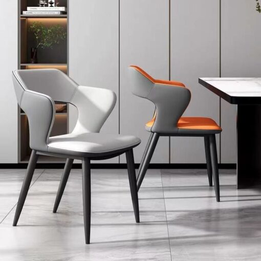 SND HOME Chair for Dining Room, Dining Room Table, Modern Dining Chair with Arms, Washable Pu Cushion Seat Back for Living Room, Upholstered Armchair Bedroom Kitchen Waiting Room (Dark Orange) - Image 5