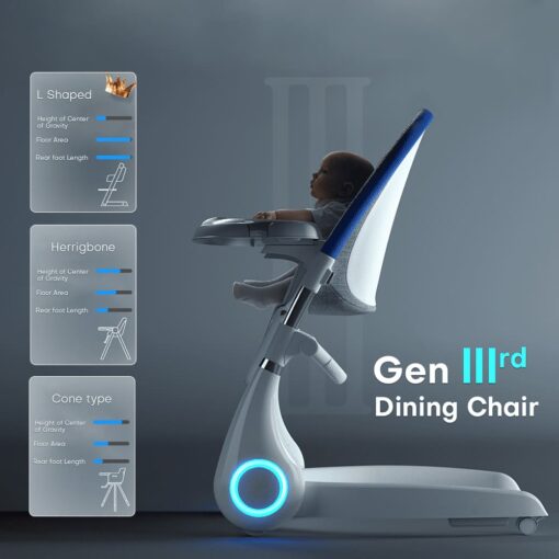 StarAndDaisy Exclusive Four in one Convertible High chair Can be used as a high chair/ Bassinet/Swing/walker with Music, Self-luminous Lights, and Futuristic Design, Ages 6 Months+ (Red) - Image 6